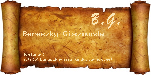 Bereszky Giszmunda névjegykártya